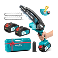 6C10SM 6 Inch Mini Battery Chainsaw 8000mAh Cordless Electric Chainsaw with Lubricant Injector and Replacement Chain, Mini Electric Chain Saw for Garden, 6C10SM